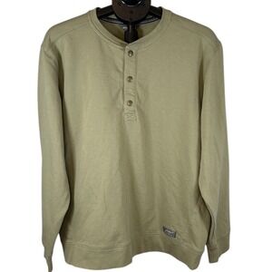 Eddie Bauer Mens Henley Pullover Sweatshirt Olive Green D1266328 Size L